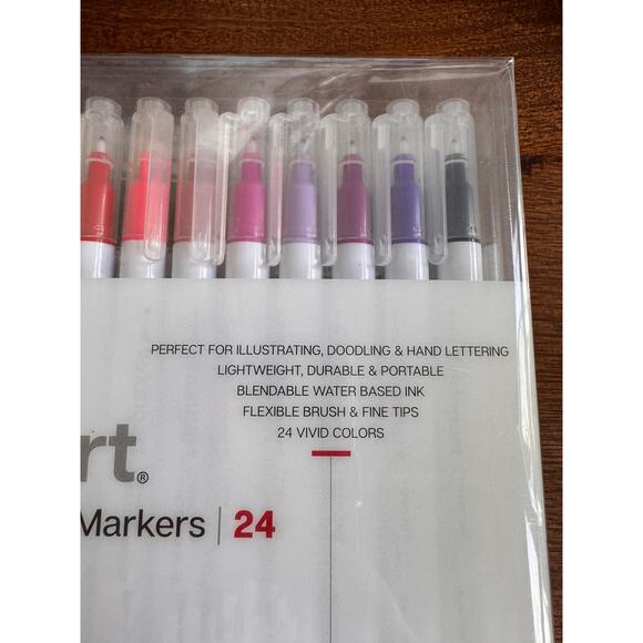 KINGART Studio Twin-Tip Sketch Marker Set 24 Unique & Vivid Colors Fine Tip NEW - Picture 2 of 4